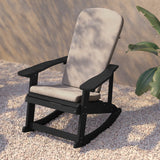 English Elm EE1037 Cottage Commercial Grade Rocking Adirondack Chair - Set of 2 Black/Cream EEV-10687