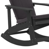 English Elm EE1037 Cottage Commercial Grade Rocking Adirondack Chair - Set of 2 Black/Gray EEV-10688