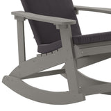 English Elm EE1037 Cottage Commercial Grade Rocking Adirondack Chair - Set of 2 Gray EEV-10689