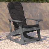 English Elm EE1037 Cottage Commercial Grade Rocking Adirondack Chair - Set of 2 Gray EEV-10689