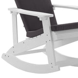 English Elm EE1037 Cottage Commercial Grade Rocking Adirondack Chair - Set of 2 White/Gray EEV-10690