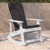 English Elm EE1037 Cottage Commercial Grade Rocking Adirondack Chair - Set of 2 White/Gray EEV-10690