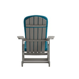 English Elm EE1037 Cottage Commercial Grade Rocking Adirondack Chair - Set of 2 Gray/Teal EEV-10691