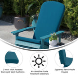 English Elm EE1037 Cottage Commercial Grade Rocking Adirondack Chair - Set of 2 Gray/Teal EEV-10691