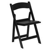English Elm EE1038 Contemporary Commercial Grade Resin Folding Chair - Set of 2 Black EEV-10693