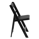 English Elm EE1038 Contemporary Commercial Grade Resin Folding Chair - Set of 2 Black EEV-10693