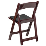 English Elm EE1038 Contemporary Commercial Grade Resin Folding Chair - Set of 2 Red Mahogany EEV-10694