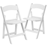 English Elm EE1038 Contemporary Commercial Grade Resin Folding Chair - Set of 2 White EEV-10695