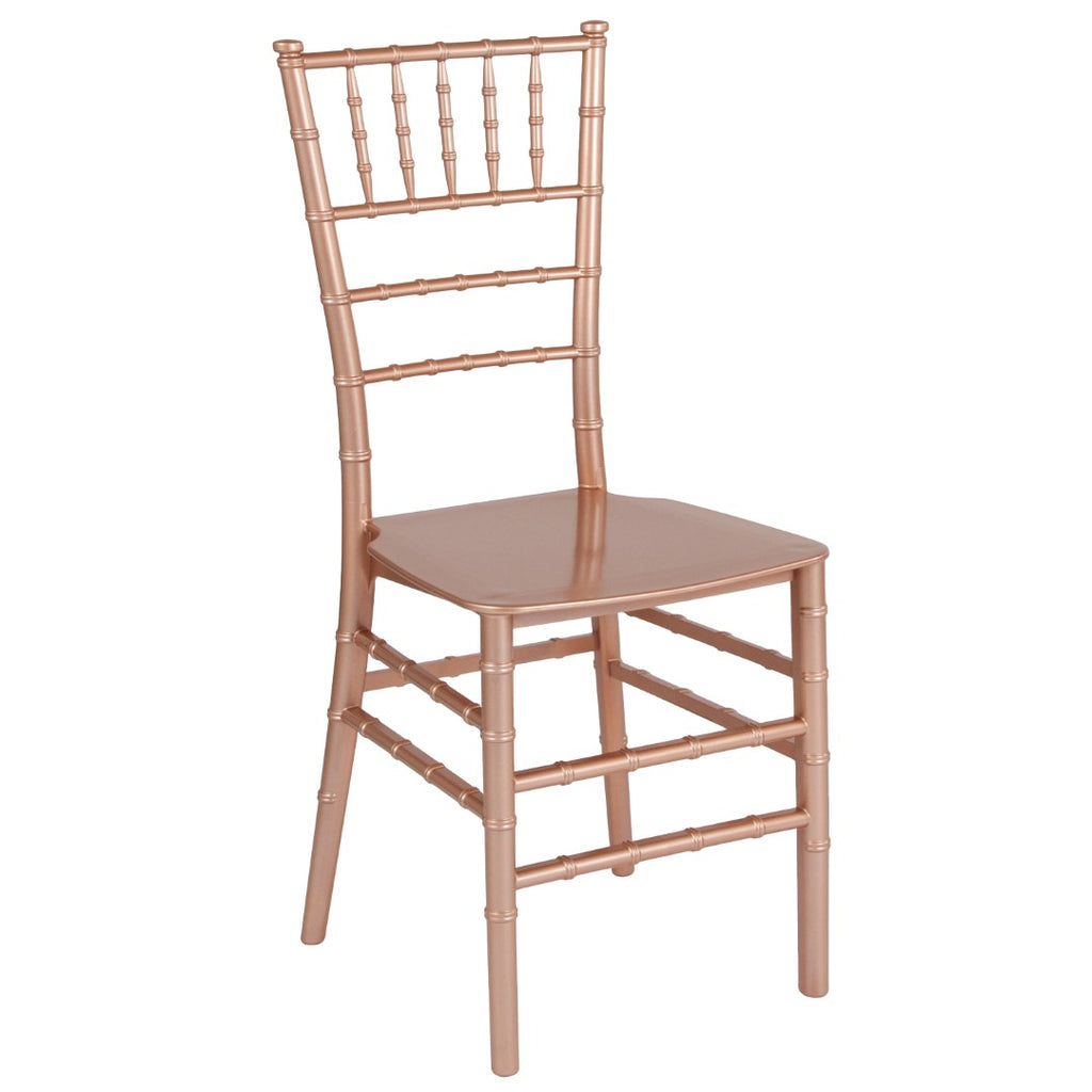 English Elm EE2093 Traditional Commercial Grade Flat Seat Resin Chiavari Chair Rose Gold EEV-14886
