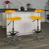 English Elm EE2102 Contemporary Plastic Tractor Drafting Stool Yellow EEV-14958