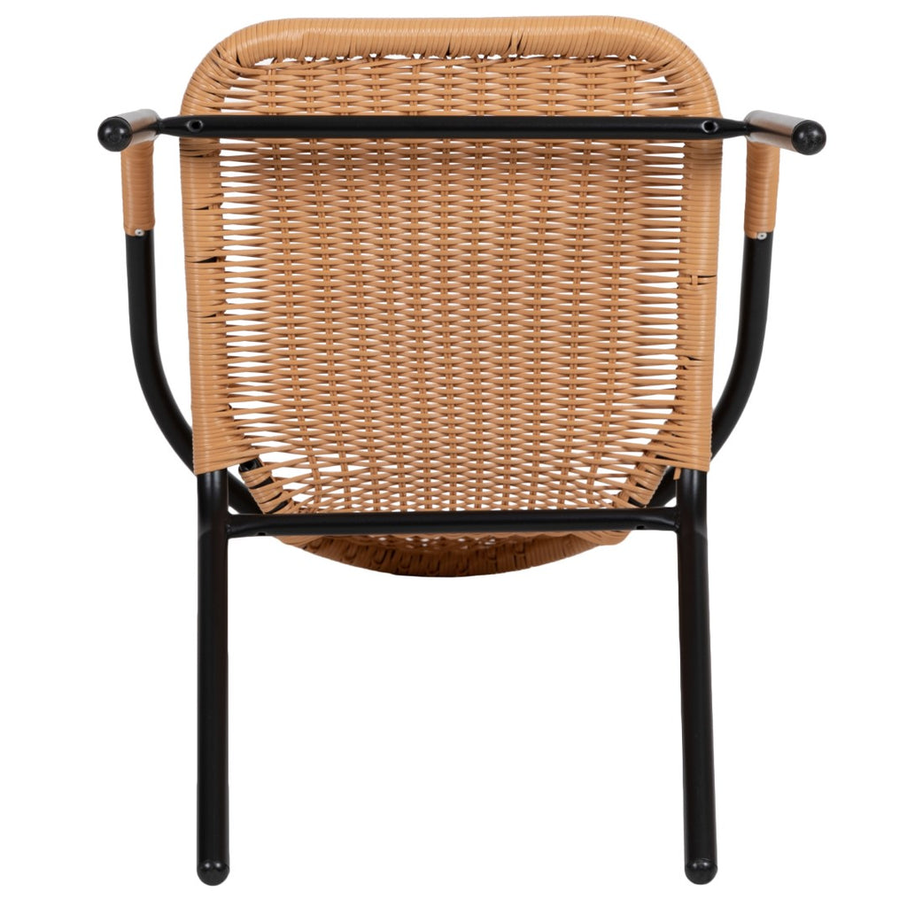 English Elm EE1047 Modern Commercial Grade Metal Patio Chair - Set of 2 Beige EEV-10716