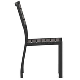 English Elm EE1059 Modern Commercial Grade Teak Chair - Set of 2 Gray Wash Teak EEV-10752