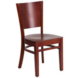 English Elm EE1247 Traditional Commercial Grade Wood Restaurant Chair Mahogany Wood Seat/Mahogany Wood Frame EEV-11465