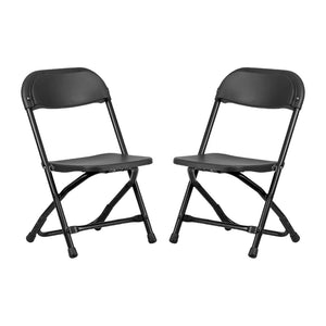 English Elm EE1064 Contemporary Commercial Grade Kids Plastic Folding Chair - Set of 2 Black EEV-10757