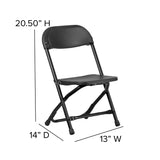 English Elm EE1064 Contemporary Commercial Grade Kids Plastic Folding Chair - Set of 2 Black EEV-10757