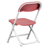 English Elm EE1064 Contemporary Commercial Grade Kids Plastic Folding Chair - Set of 2 Burgundy EEV-10760