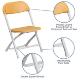 English Elm EE1064 Contemporary Commercial Grade Kids Plastic Folding Chair Yellow EEV-10762