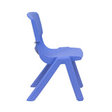 English Elm EE1066 Modern Commercial Grade Plastic Stack Chair - Set of 2 Blue EEV-10767
