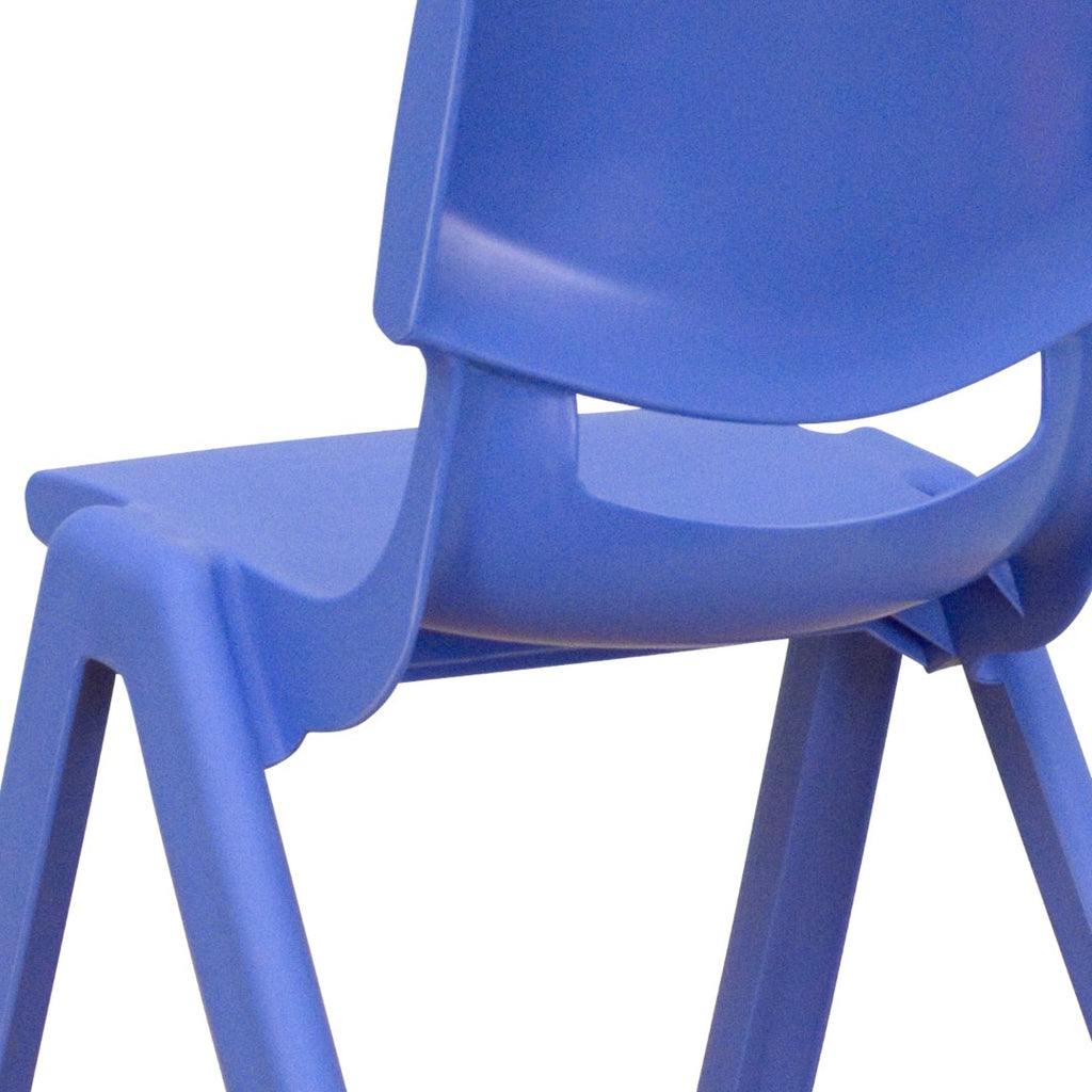 English Elm EE1066 Modern Commercial Grade Plastic Stack Chair - Set of 2 Blue EEV-10767