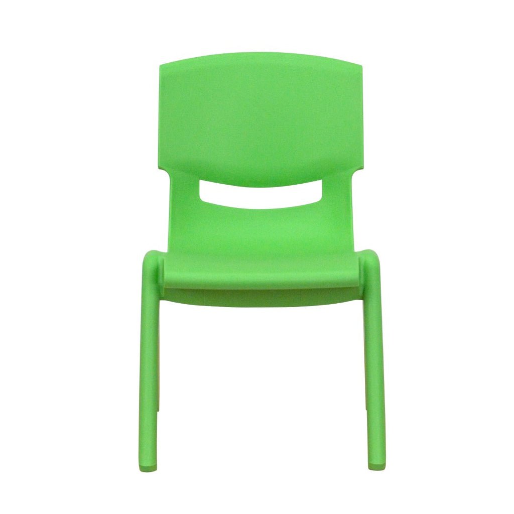 English Elm EE1066 Modern Commercial Grade Plastic Stack Chair - Set of 2 Green EEV-10768