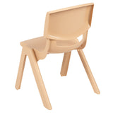 English Elm EE1066 Modern Commercial Grade Plastic Stack Chair - Set of 2 Natural EEV-10769
