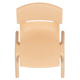 English Elm EE1066 Modern Commercial Grade Plastic Stack Chair - Set of 2 Natural EEV-10769