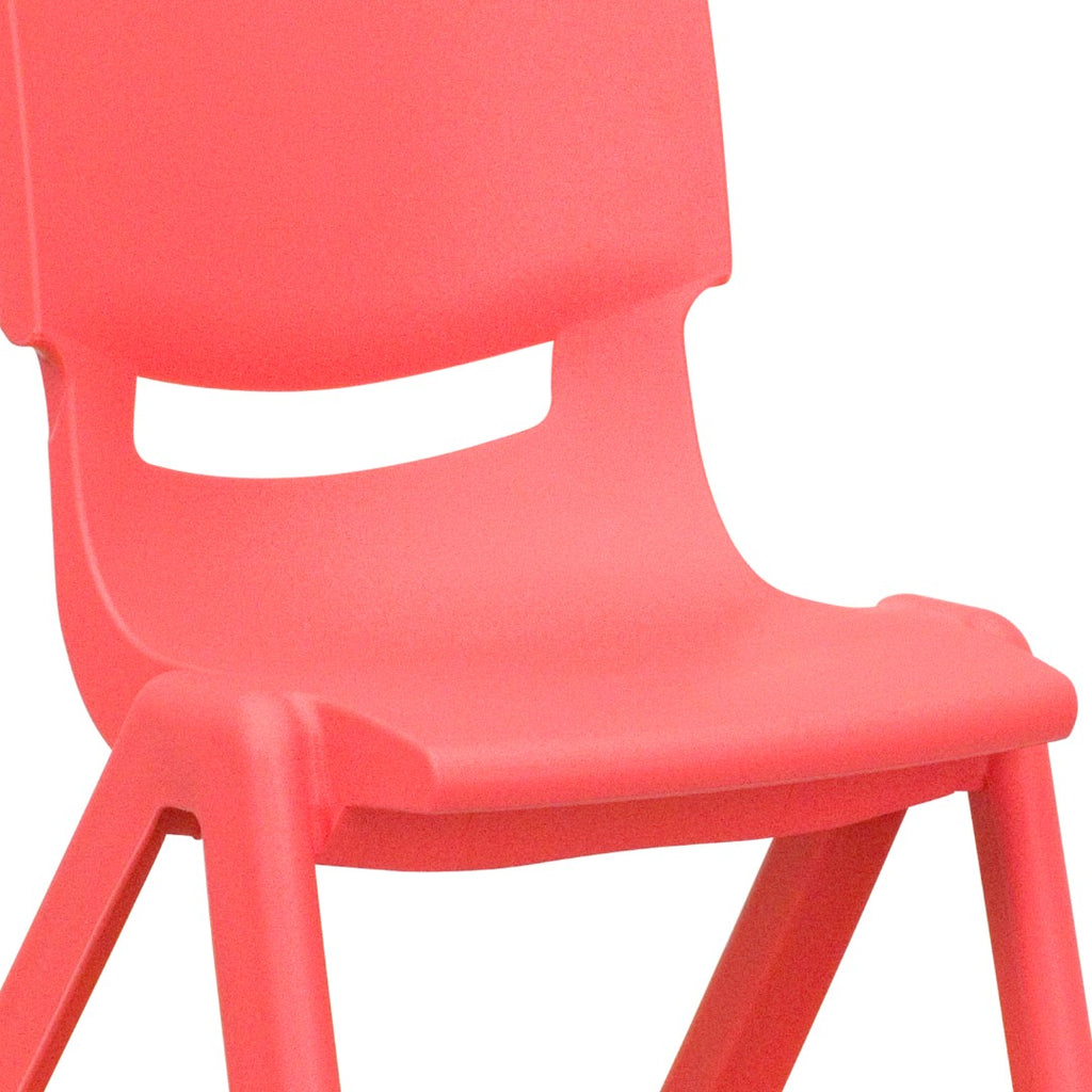 English Elm EE1066 Modern Commercial Grade Plastic Stack Chair - Set of 2 Red EEV-10770
