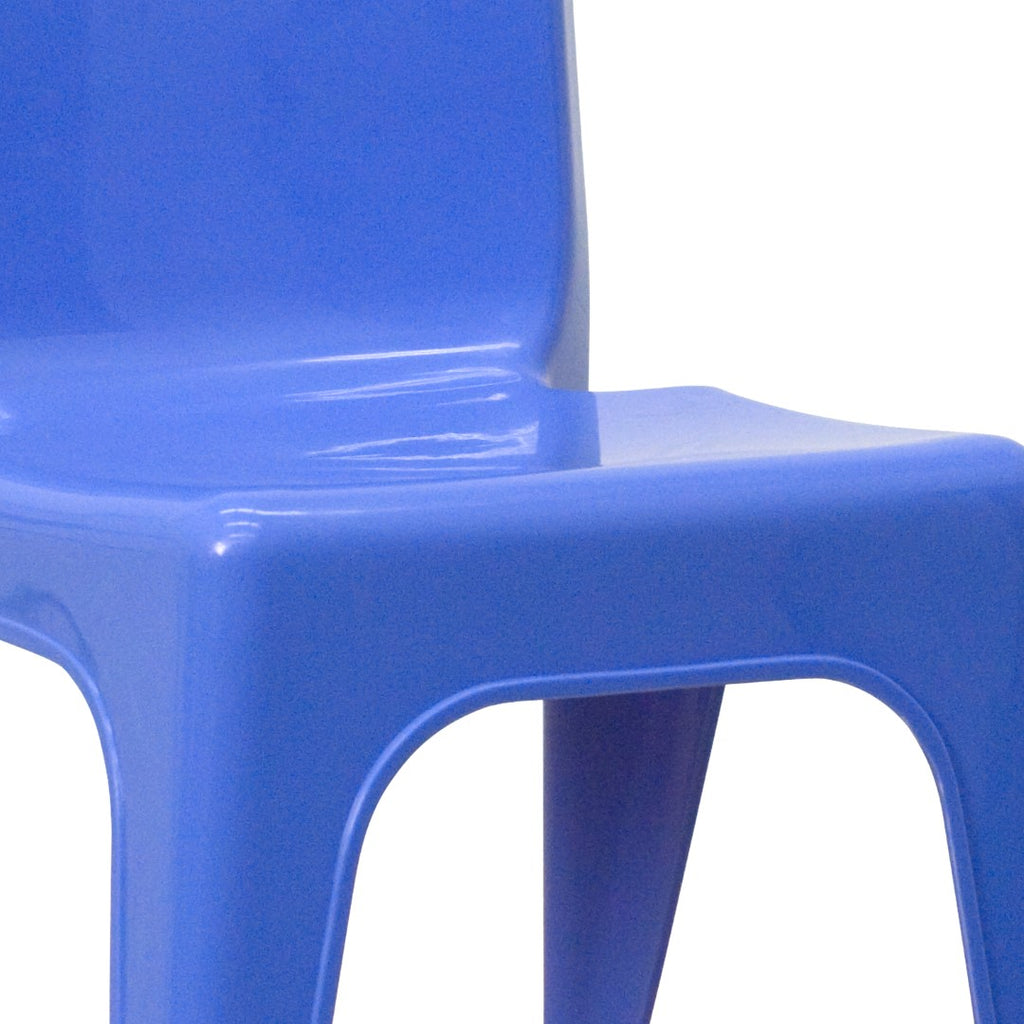 English Elm EE1069 Modern Commercial Grade Plastic Stack Chair - Set of 2 Blue EEV-10778