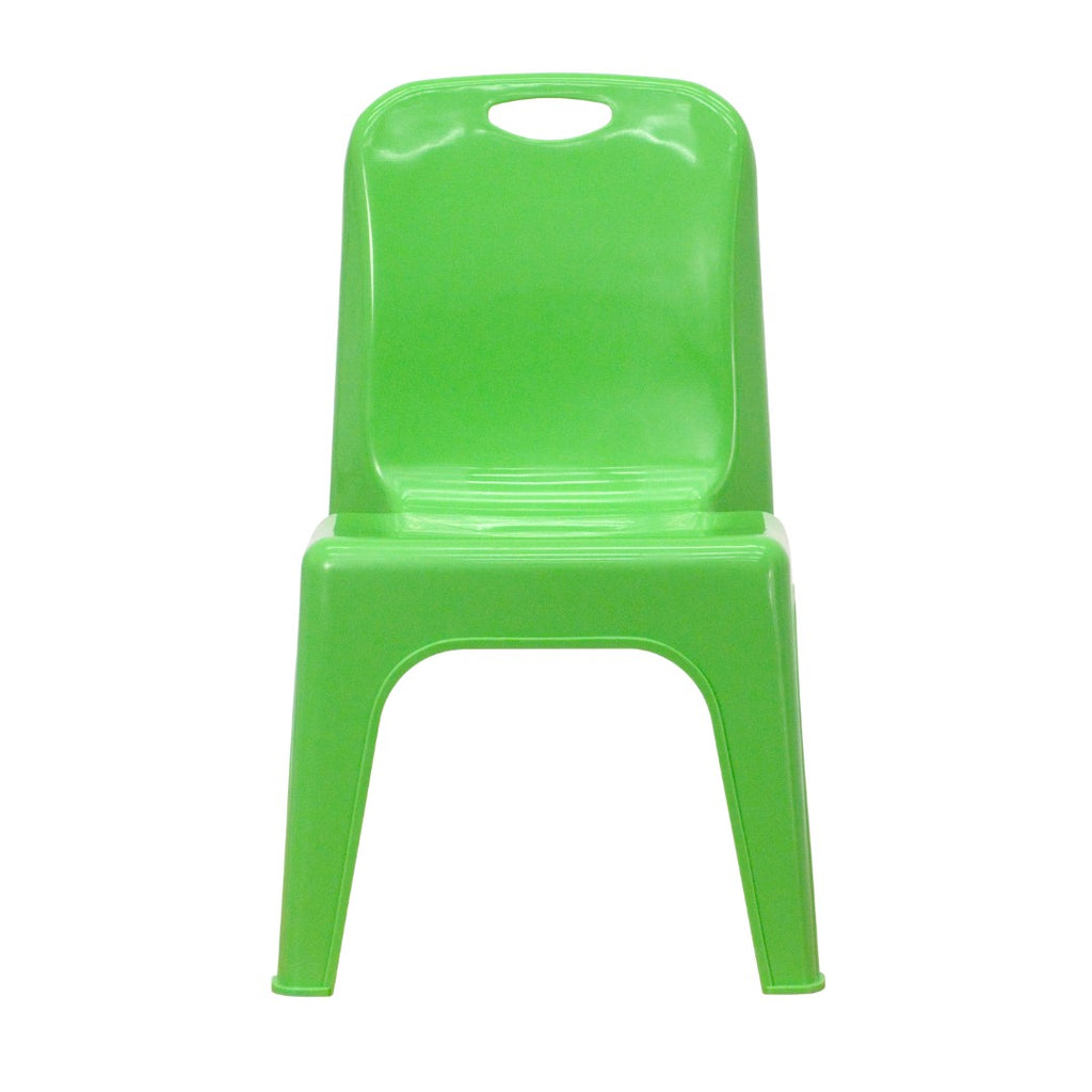 English Elm EE1069 Modern Commercial Grade Plastic Stack Chair - Set of 2 Green EEV-10779