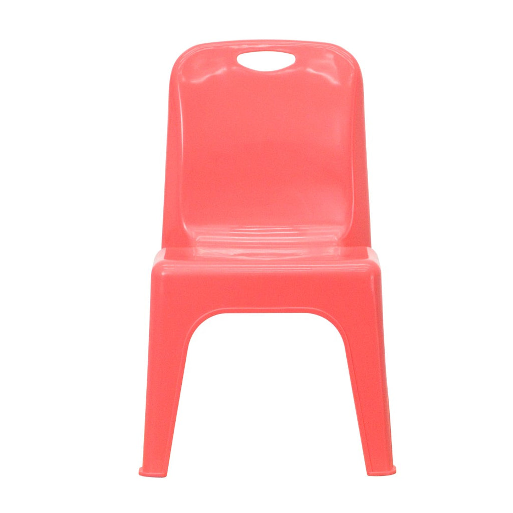 English Elm EE1069 Modern Commercial Grade Plastic Stack Chair - Set of 2 Red EEV-10780
