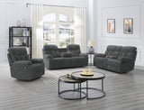 New Classic Furniture Bravo Console Loveseat with Dual Recliners Light Gray U1165-25-STN
