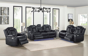 New Classic Furniture Orion Sofa with Power Footrest & Hr Black U1769-30P2-BLK