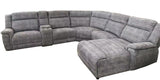 New Classic Furniture Hamilton Laf Chaise with Power Hr & Br Gray U241S-CLFP2-GRY