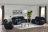New Classic Furniture Fusion Console Loveseat with Speaker Ebony U3969-25-EBY