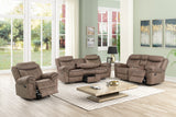 New Classic Furniture Harley Glider Console Loveseat with Dual Recliners Lt Bwn U4220-25-LBW