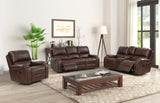 Taos Glider Console Loveseat with Power Footrest Caramel