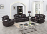 New Classic Furniture Madigan Console Loveseat with Dual Recliners Brown U6042-25-BRN