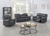 New Classic Furniture Linville Sofa with Dual Recliner & Drop Down Tray Gray U8023-30-GRY