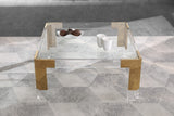 Casper Acrylic / Glass / Stainless Steel Contemporary  Coffee Table - 36" W x 36" D x 16.5" H