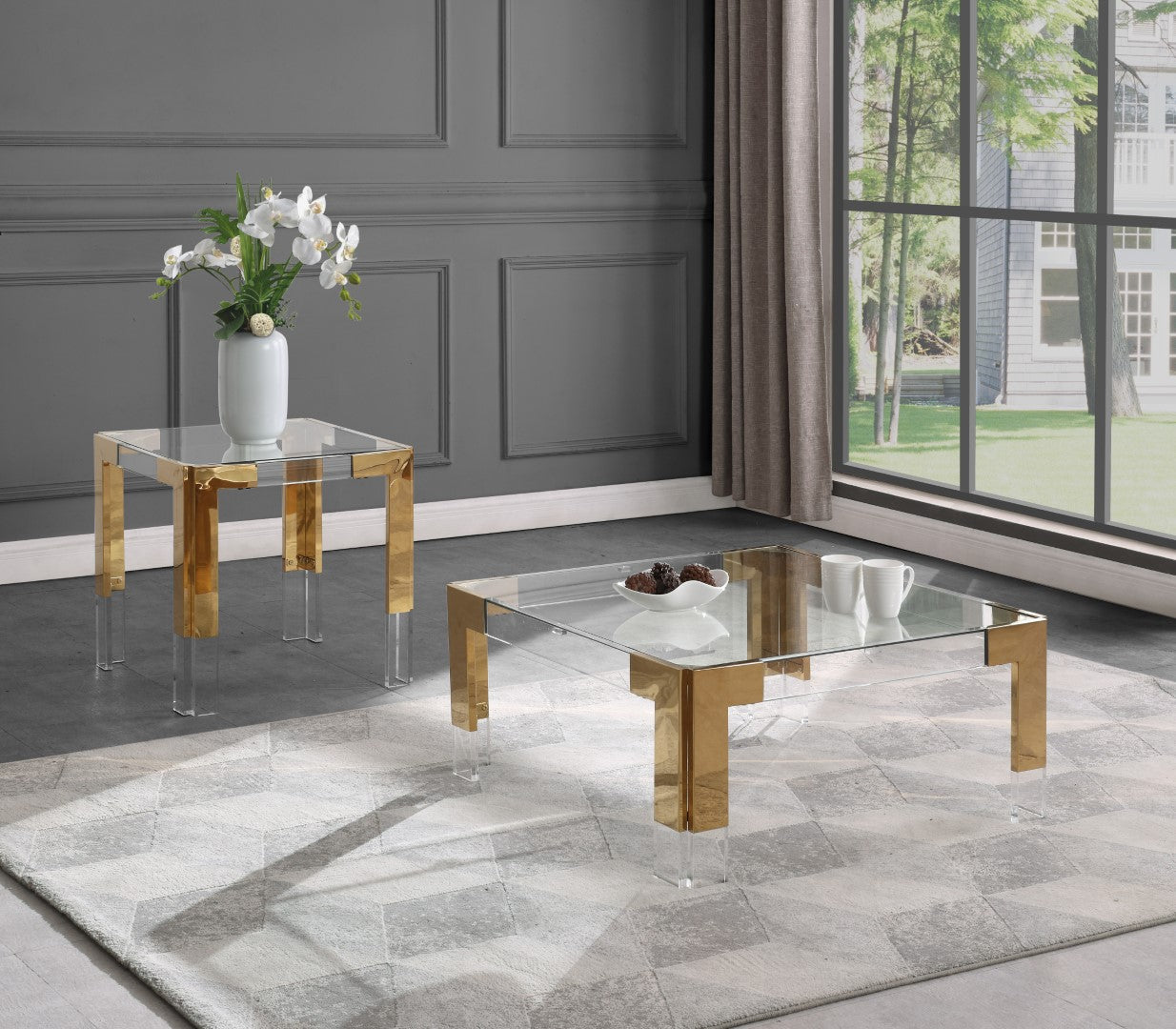 Meridian Furniture Casper Contemporary Acrylic Coffee Table - Thumbnail 2