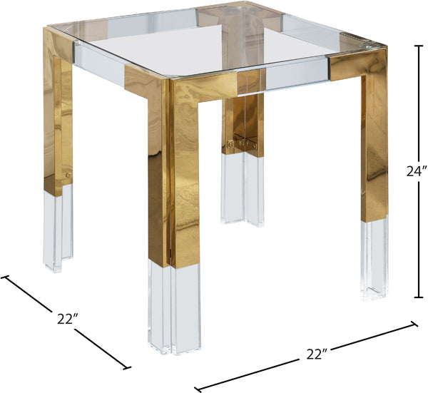 Casper Acrylic / Glass / Stainless Steel Contemporary  End Table - 22" W x 22" D x 24" H