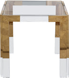 Casper Acrylic / Glass / Stainless Steel Contemporary  End Table - 22" W x 22" D x 24" H