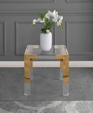 Casper Acrylic / Glass / Stainless Steel Contemporary  End Table - 22" W x 22" D x 24" H