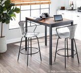 Waco Industrial Counter Stool with Black Metal and Grey Wood by LumiSource.