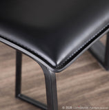 Mara 26" Contemporary Counter Stool in Black Metal and Black Faux Leather by LumiSource - Set of 2