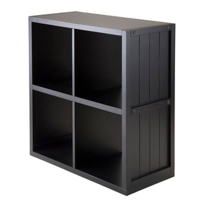 Winsome Wood Timothy 2x2 Grid Shelf, Black 20025-WINSOMEWOOD