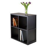 Winsome Wood Timothy 2x2 Grid Shelf, Black 20025-WINSOMEWOOD