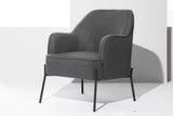Daniella Contemporary Accent Chair in Black Metal and Charcoal Fabric by LumiSource