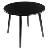 Winsome Wood Moreno Round Drop Leaf Dining Table, Black 20036-WINSOMEWOOD
