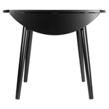 Winsome Wood Moreno Round Drop Leaf Dining Table, Black 20036-WINSOMEWOOD